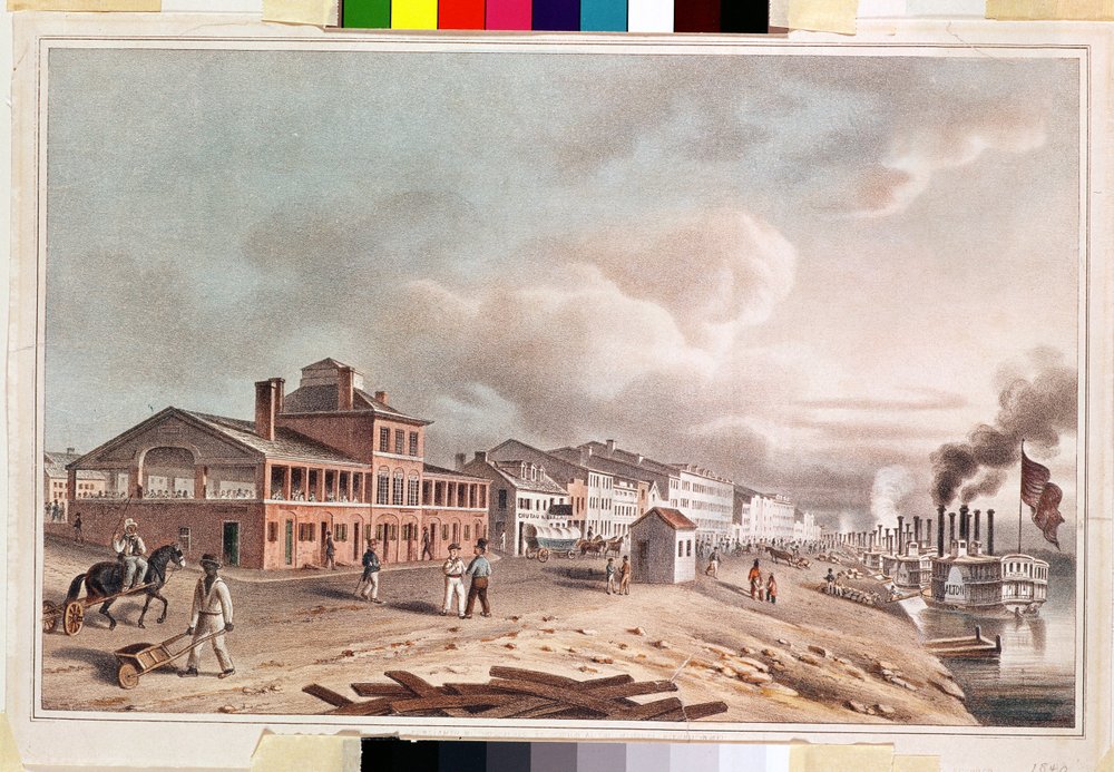 Front Street, St. Louis, Missouri, 1840 af John Caspar Wild