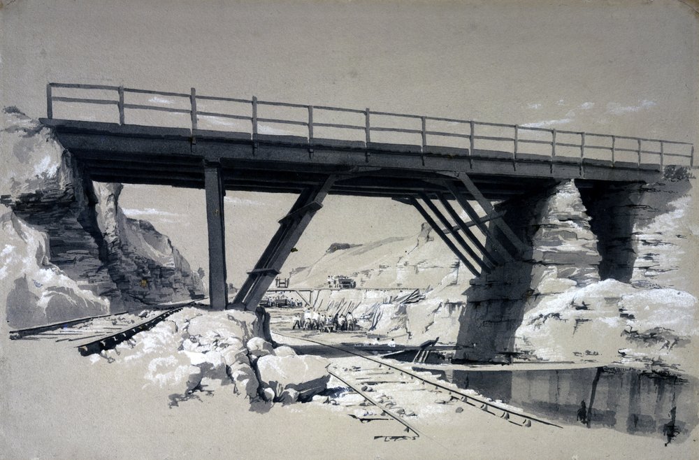 Blisworth Cutting, Northamptonshire, 2. juli 1837 (pen & blæk og vask på papir) af John Cooke Bourne