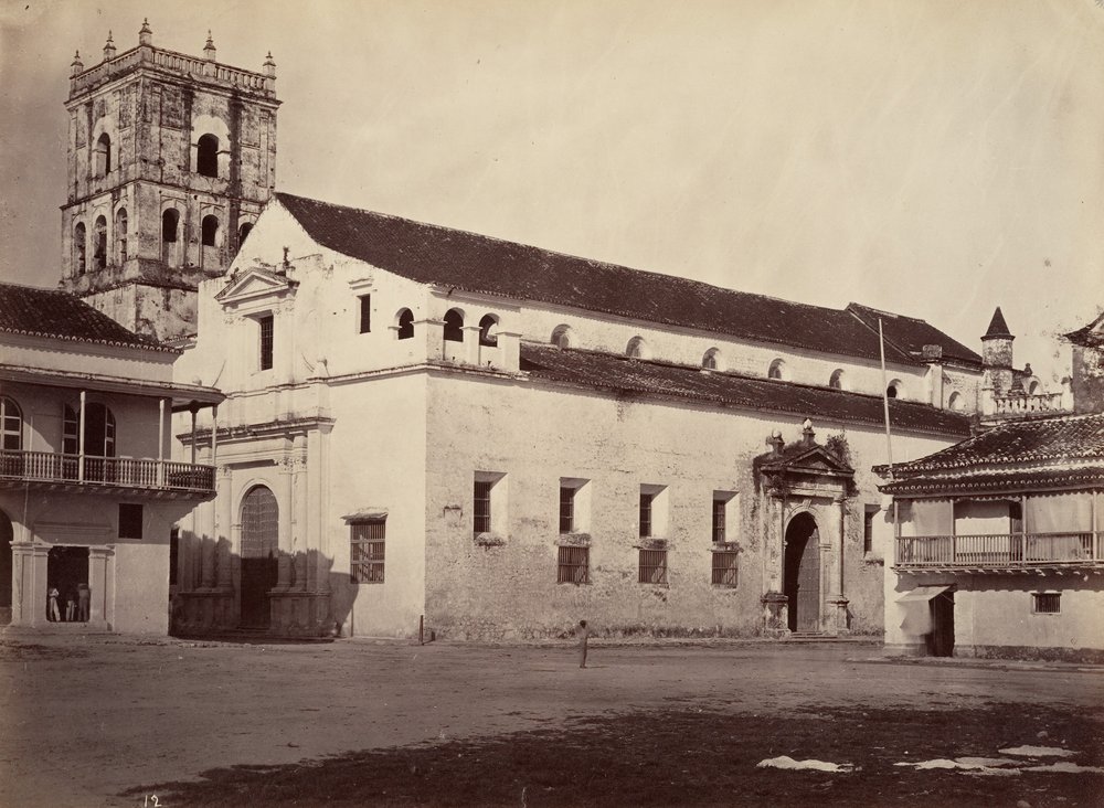 Tropisk landskab, katedral, Cartagena, 1871. af John Moran