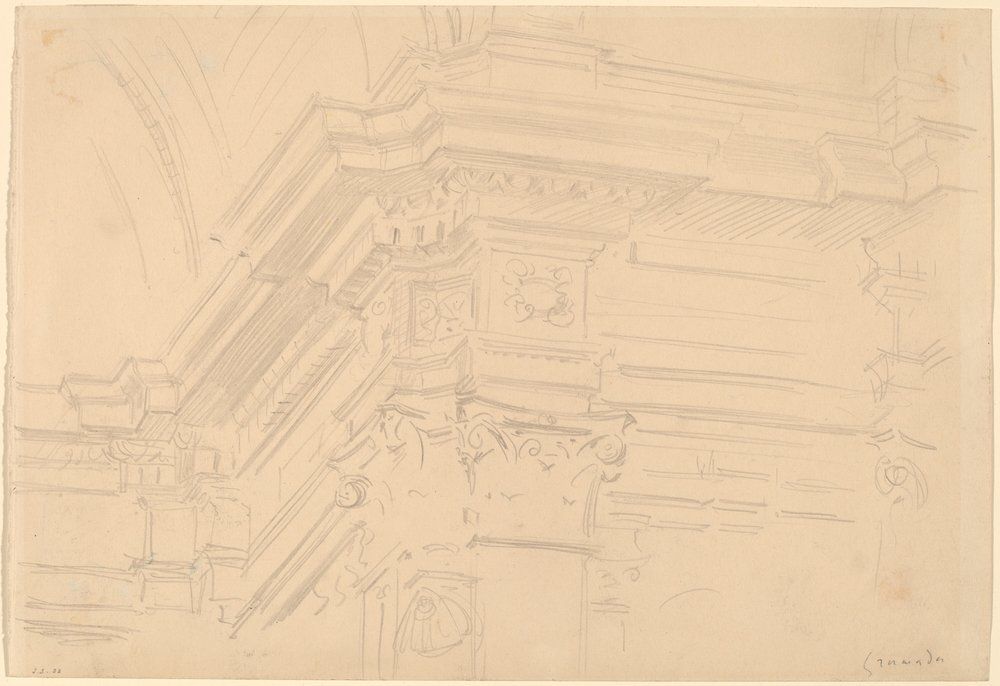 Royal Chapel Entablature, Granada af John Singer Sargent