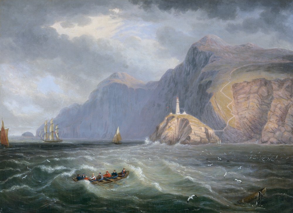 South Stack Rock (olie på lærred) af John Wilson Charmichael