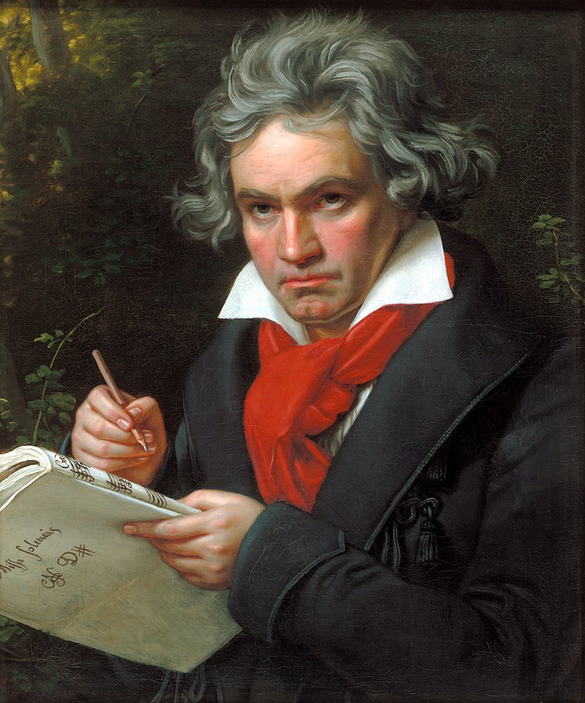 Portræt af Ludwig van Beethoven, mens han komponerer Missa Solemnis af Joseph Carl Stieler