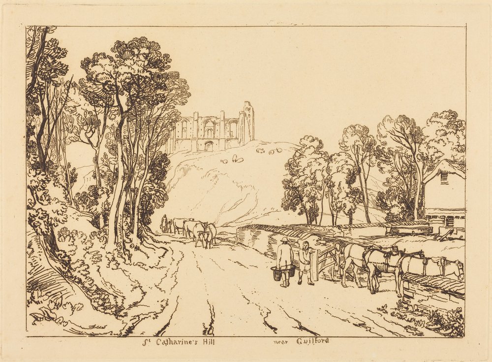 Sankt Catharines bakke nær Guildford af Joseph Mallord William Turner