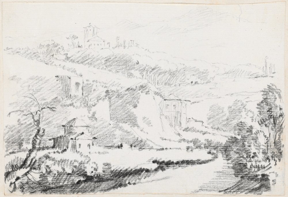 Landskab i Alban Hills af Joseph-Marie Vien