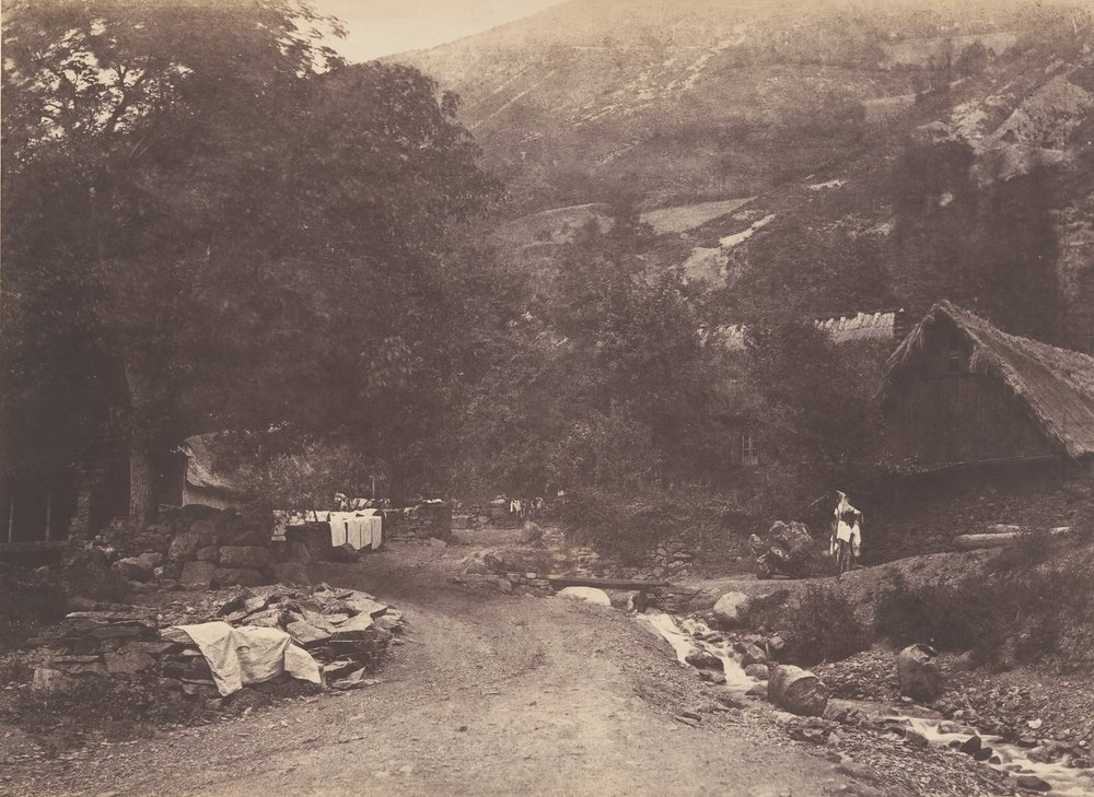 Landsbyen Montaubant taget fra Luchon, 1853. af Joseph Vigier
