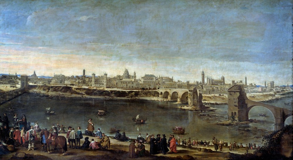 Udsigt over byen Zaragoza (Zaragoza) i 1646 Maleri af Juan Bautista del Mazo (1612-1667) 1646 Madrid, Prado Museum af Juan Bautista Martinez Del Mazo