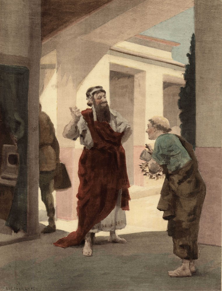 Kong Antigonos taler med Hermodot. Pantagruel. Illustration af Jules Garnier. I "Rabelais og Jules Garniers værker". af Jules Arsene Garnier