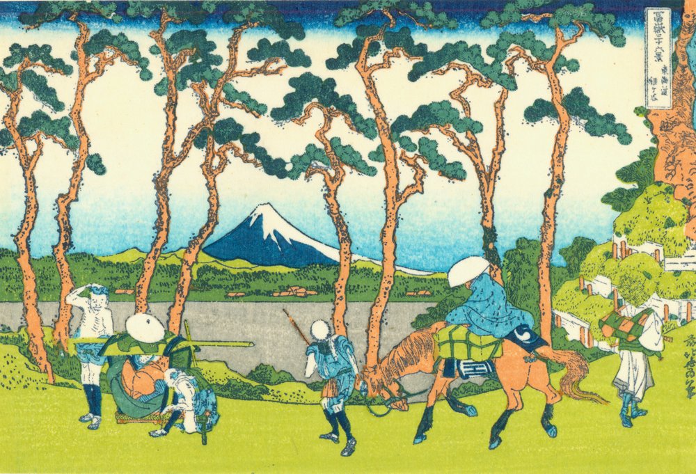 Hodogaya på Tokaido, ca. 1830 (træbloktryk) af Katsushika Hokusai