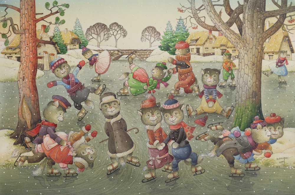 Katte på skøjter af Kestutis Kasparavicius