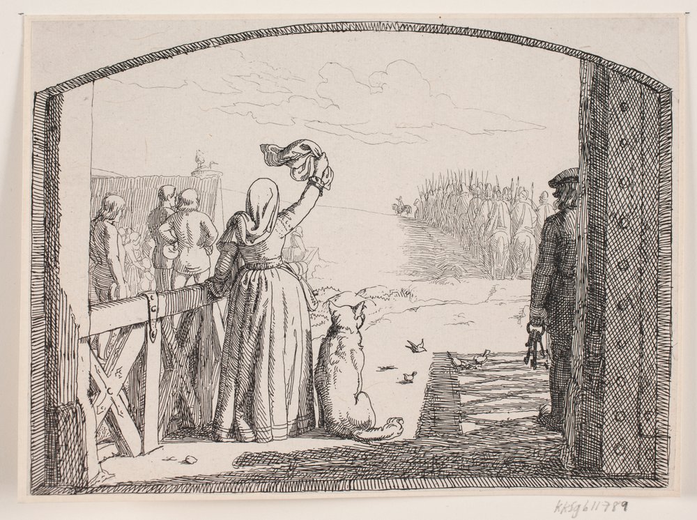 Illustration til Adam Oehlenschlägers digt "De to kirketårne" af Lorenz Frølich