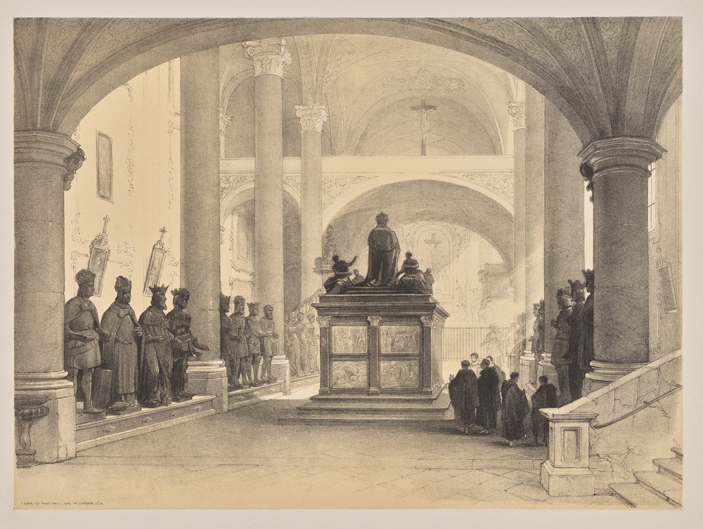 Skitser i Belgien og Tyskland, First Series, Tomb of Maximilian 1st, Innsbruck af Louis Haghe