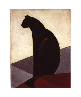 Sort kat set i profil af Marcel-Louis Baugniet