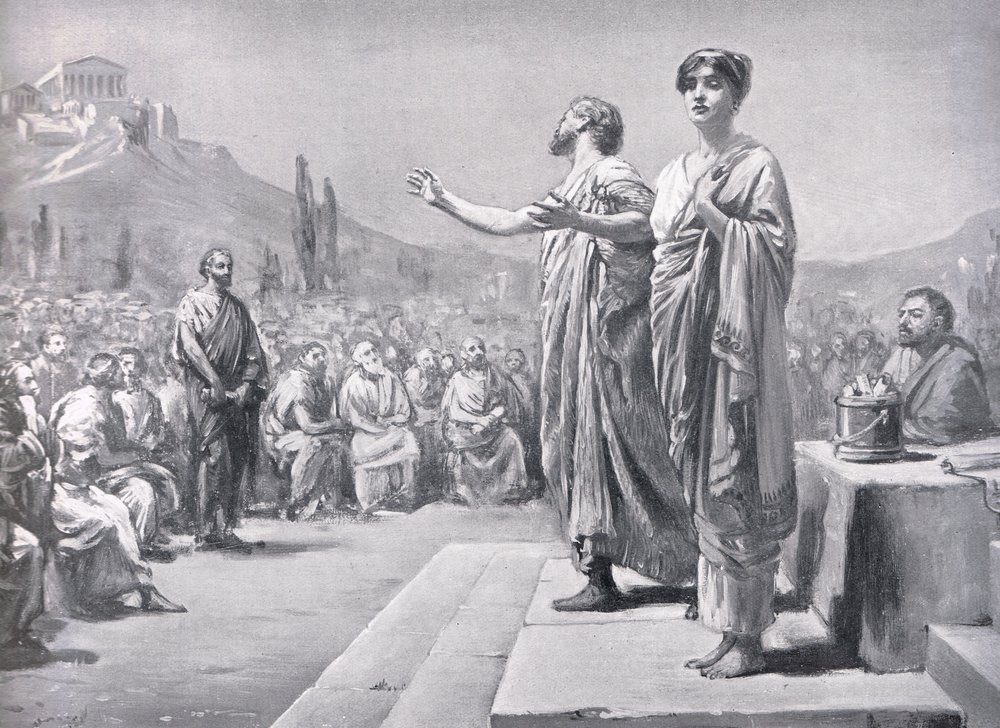 Pericles Pleading for Aspasia, illustration fra 