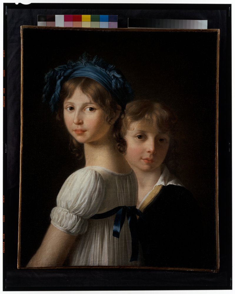 Sisaren ja hänen nuoremman veljensä muotokuva af Marie-Victoire Lemoine