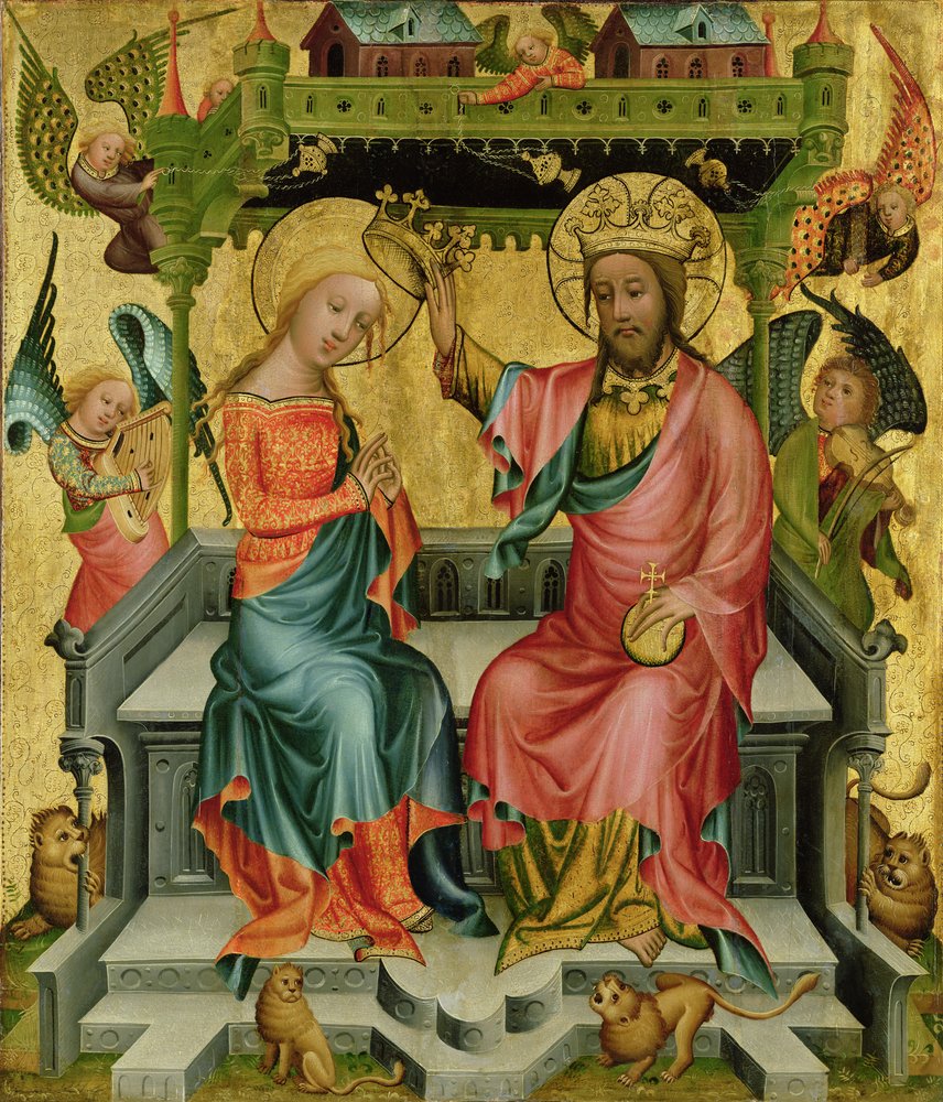 Jomfru Marias kroning, fra højre fløj af Buxtehude-alteret, 1400-10 af Master Bertram of Minden