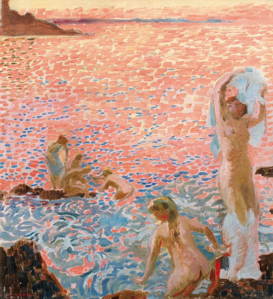 Badende i skumringen, 1912 af Maurice Denis