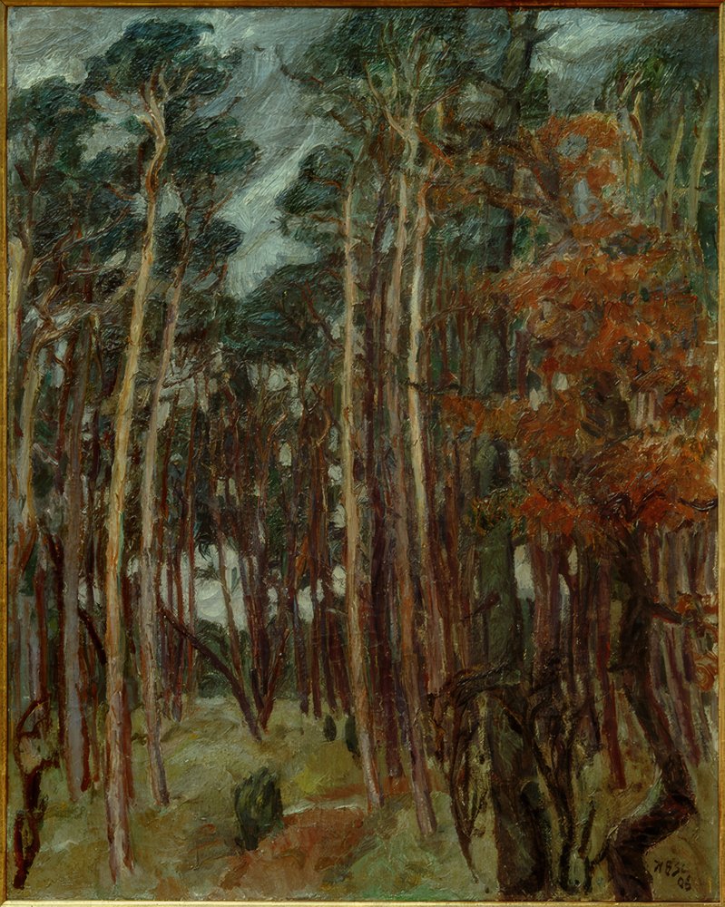 Hermsdorfer Wald på en grå dag af Max Beckmann