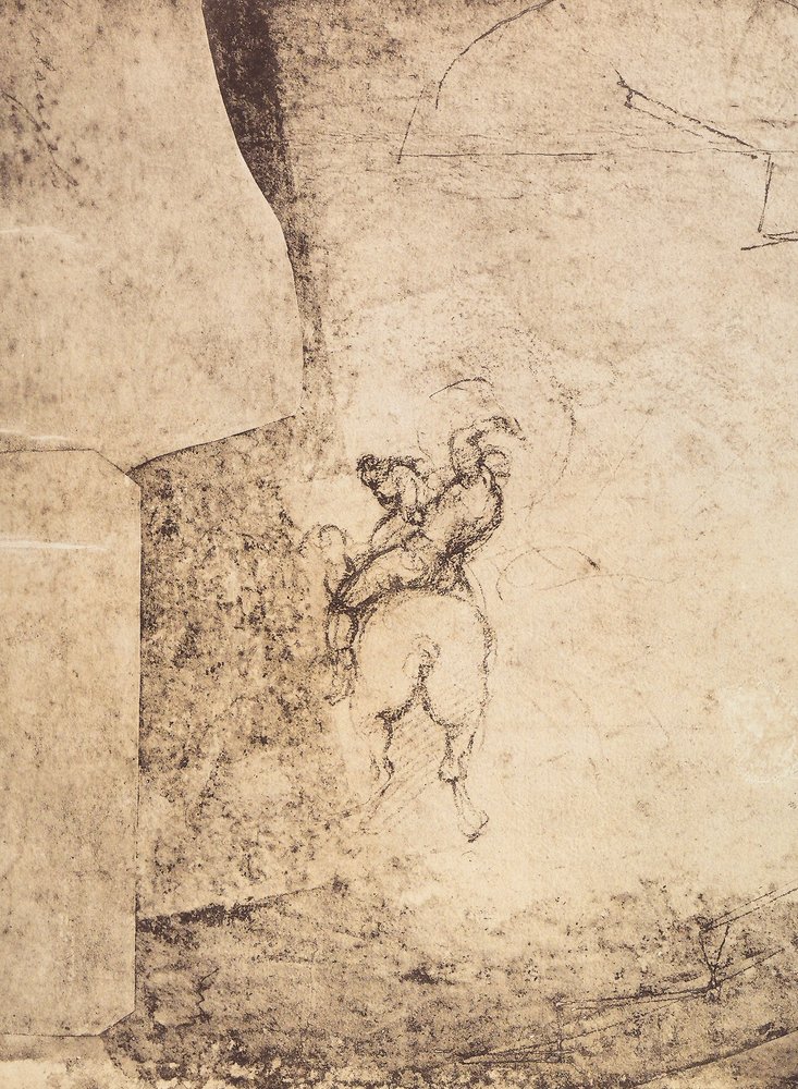 Studie af en rytter: tegning af Michelangelo, Cabinet of Drawings and Prints, Uffizi Gallery, Firenze af Michelangelo Buonarroti
