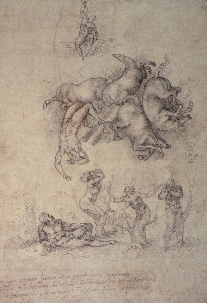 Phaethons fald, 1533 af Michelangelo Buonarroti