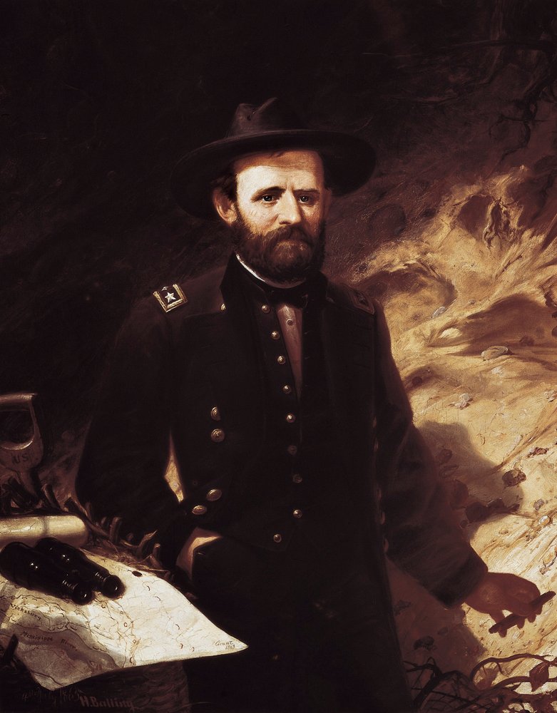 Portræt af Ulysses Simpson Grant af Ole Peter Hansen Balling