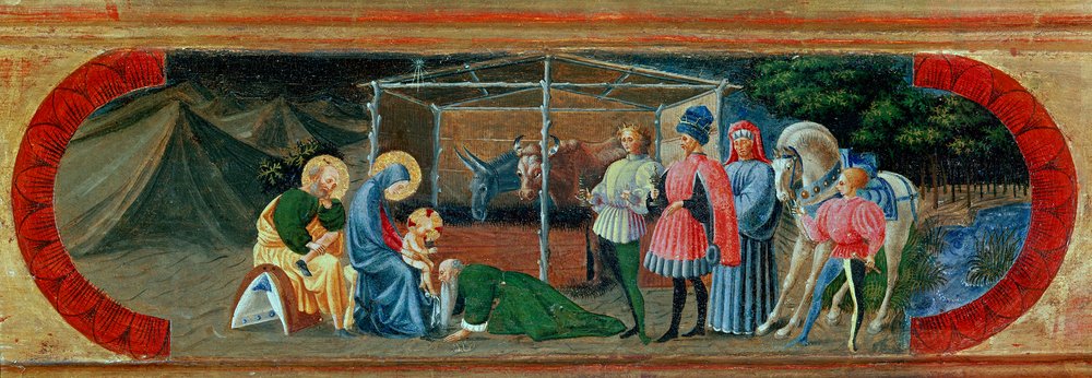 Tilbedelse af Magi. Maleri af Paolo di Dono dit Paolo Uccello (1397-1475) af Paolo Uccello