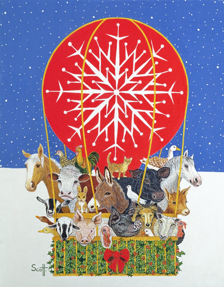 Christmas Journey (olie på lærred) af Pat Scott