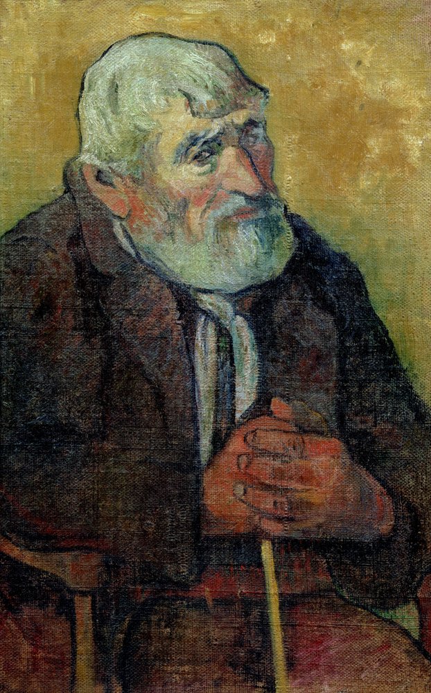 Portræt af en gammel mand med en pind, 1889-90 af Paul Gauguin