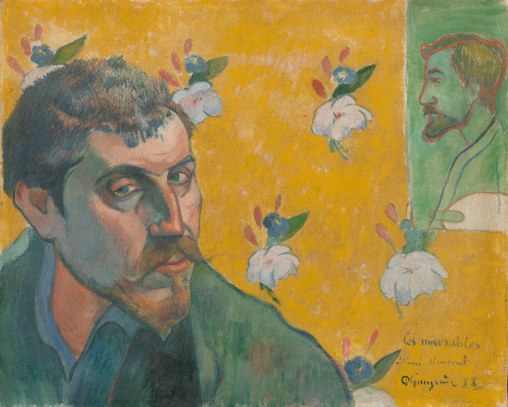 Selvportræt med portræt af Bernard, af Paul Gauguin