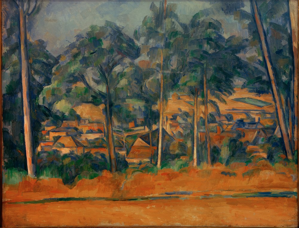 Landsby bag træer af Paul Cézanne