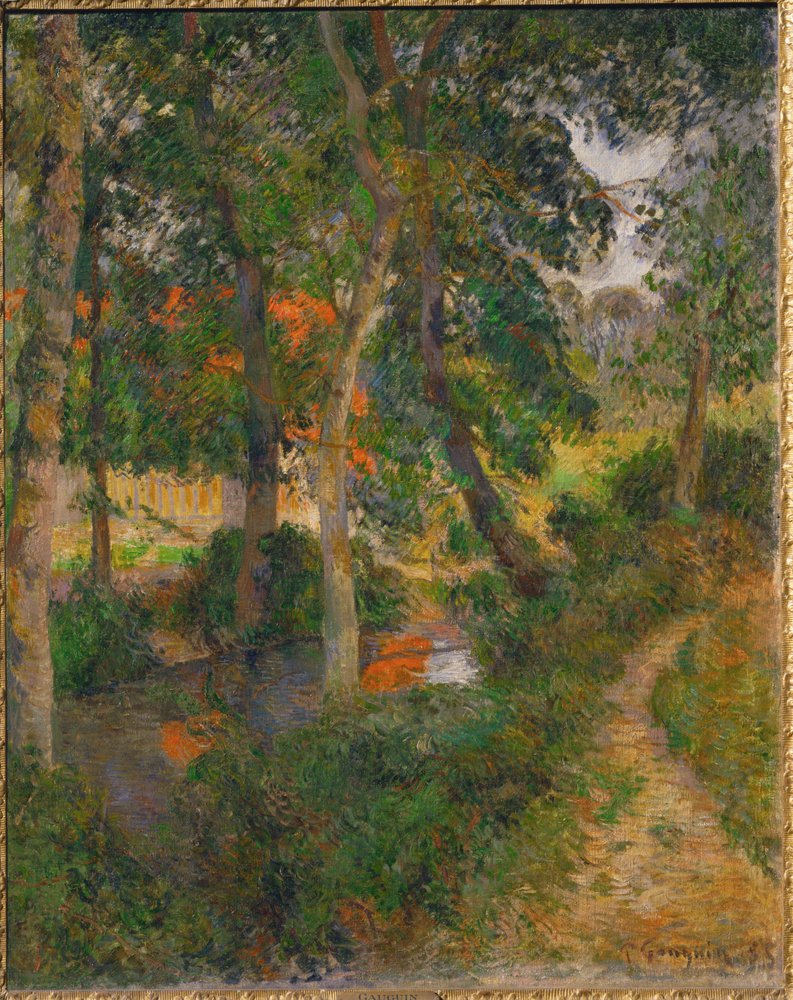 La sente du pere Jean ou les toits rouges (olie på lærred) af Paul Gauguin
