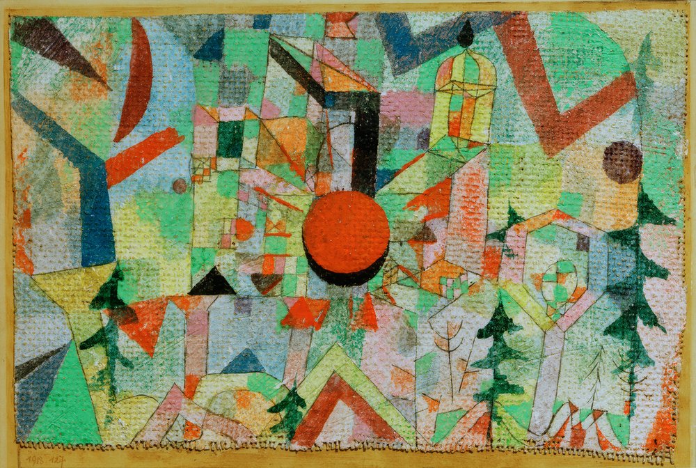 Borg med nedgående sol af Paul Klee