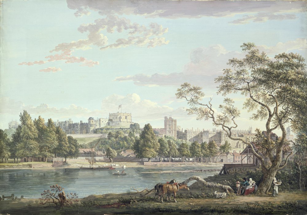 Windsorin linna, Thamesin toiselta puolelta (vartaloväri kynän päällä paperilla) af Paul Sandby