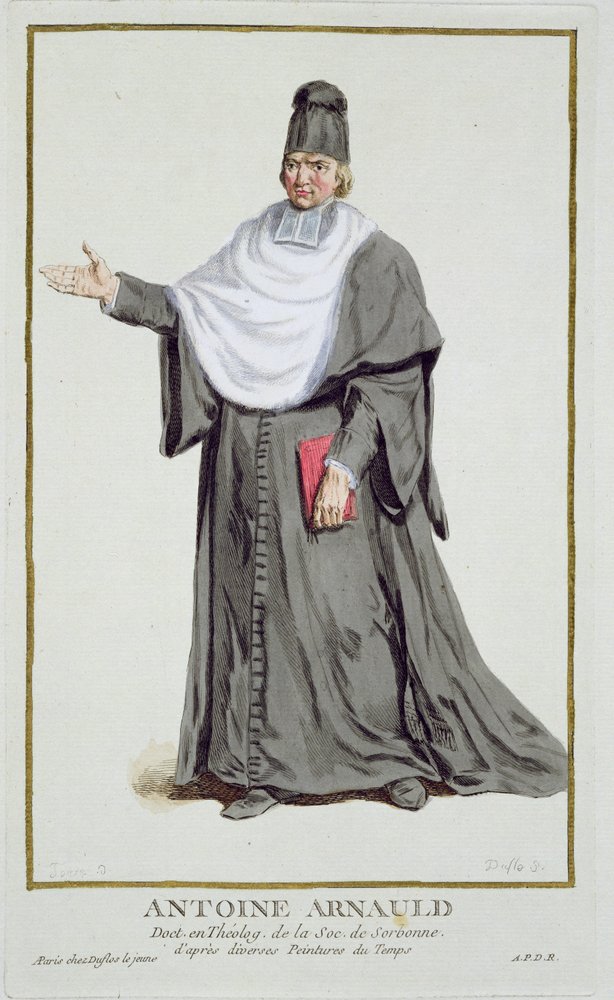 Antoine Arnauld (1612-94) fra 'Receuil des Estampes, Representant des Rangs et les Dignites, ifølge Kostume for alle eksisterende Nationer', udgivet 1780 (håndfarvet gravering) af Pierre Duflos
