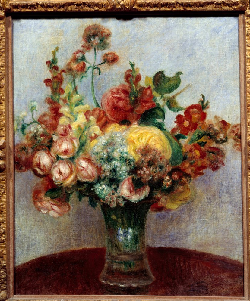 Blomster i en vase. Maleri af Pierre Auguste Renoir (1841-1919) af Pierre-Auguste Renoir