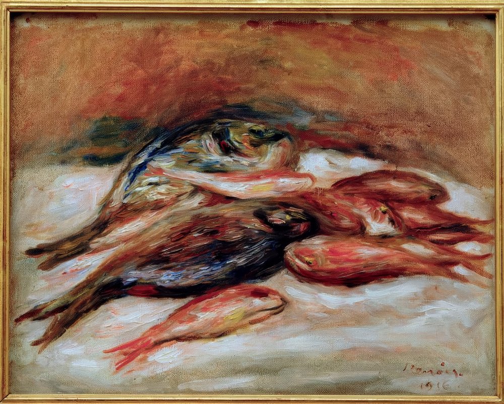 Stilleben med fisk af Pierre-Auguste Renoir