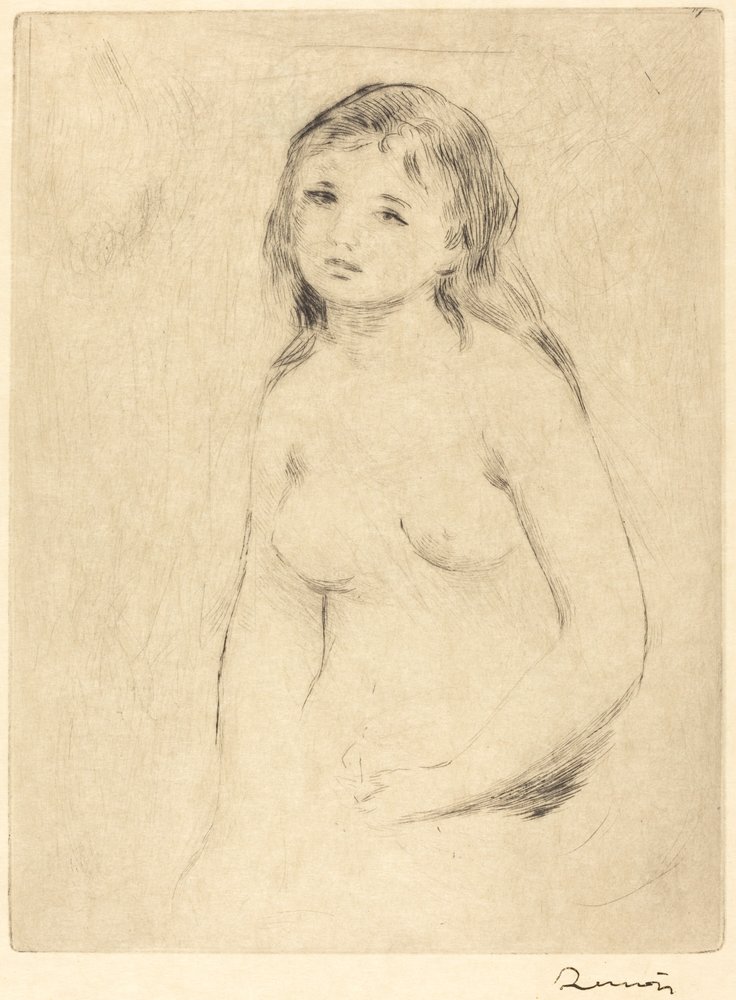 Study for a Bader Etude pour une baigneuse, slutningen af det 19.-begyndelsen af det 20. århundrede. af Pierre-Auguste Renoir