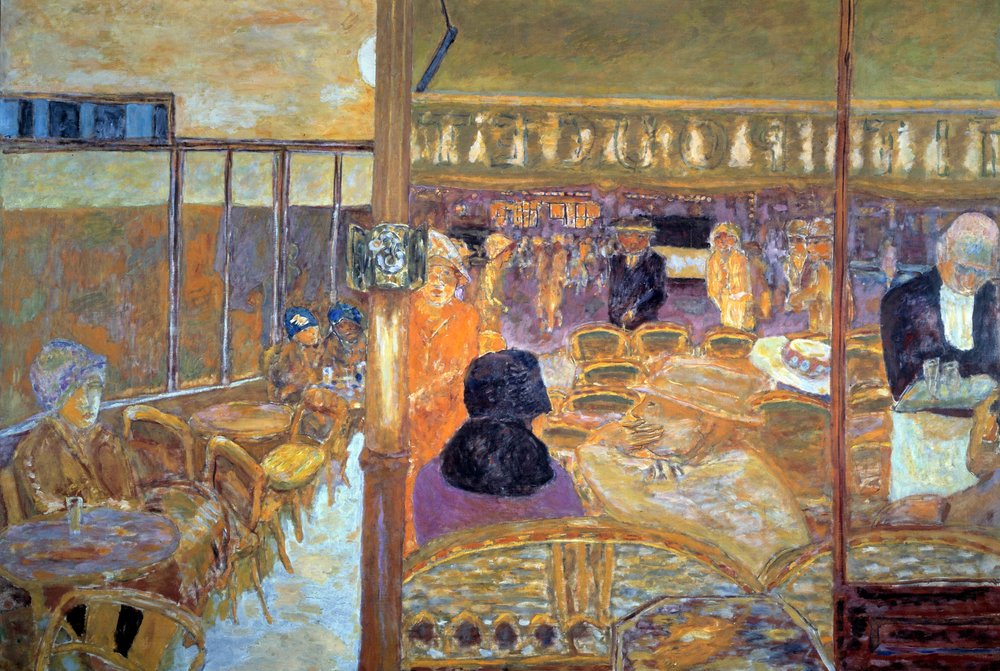 Placer Clichy i Paris om aftenen, cafeen i Little Poucet af Pierre Bonnard