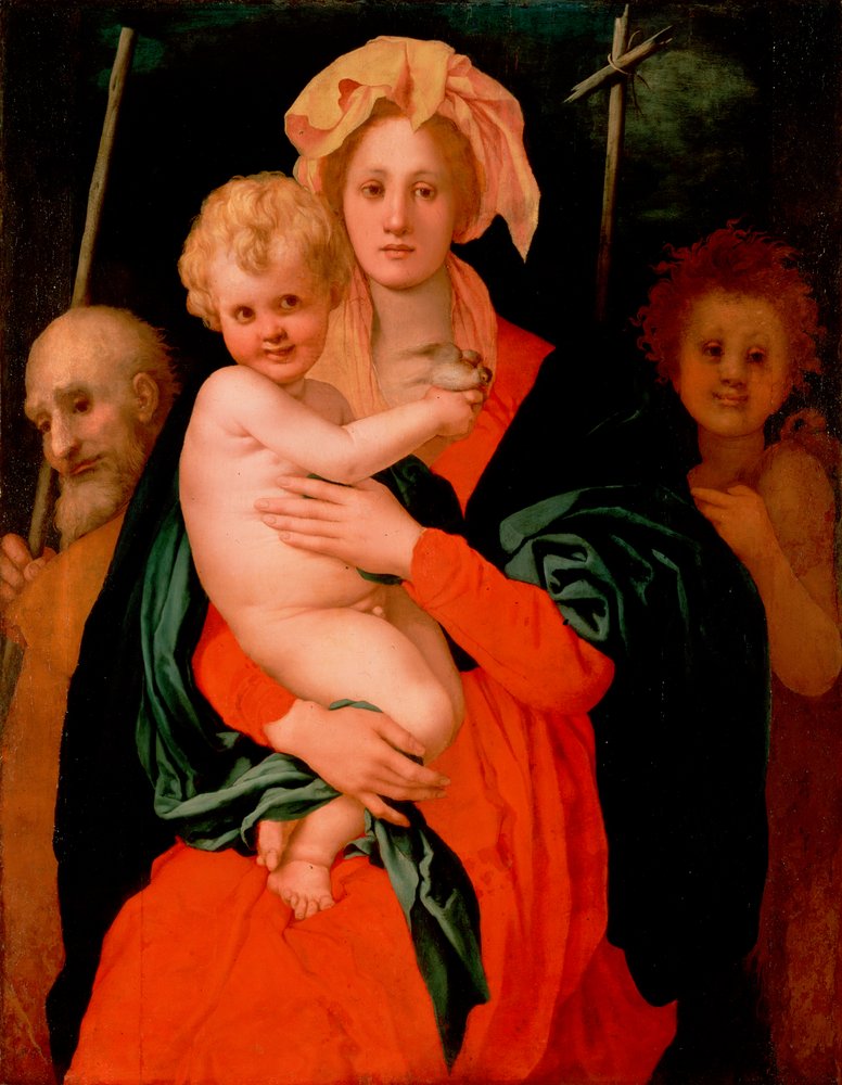 Madonna og barn med Sankt Joseph og Johannes Døberen af Jacopo Pontormo