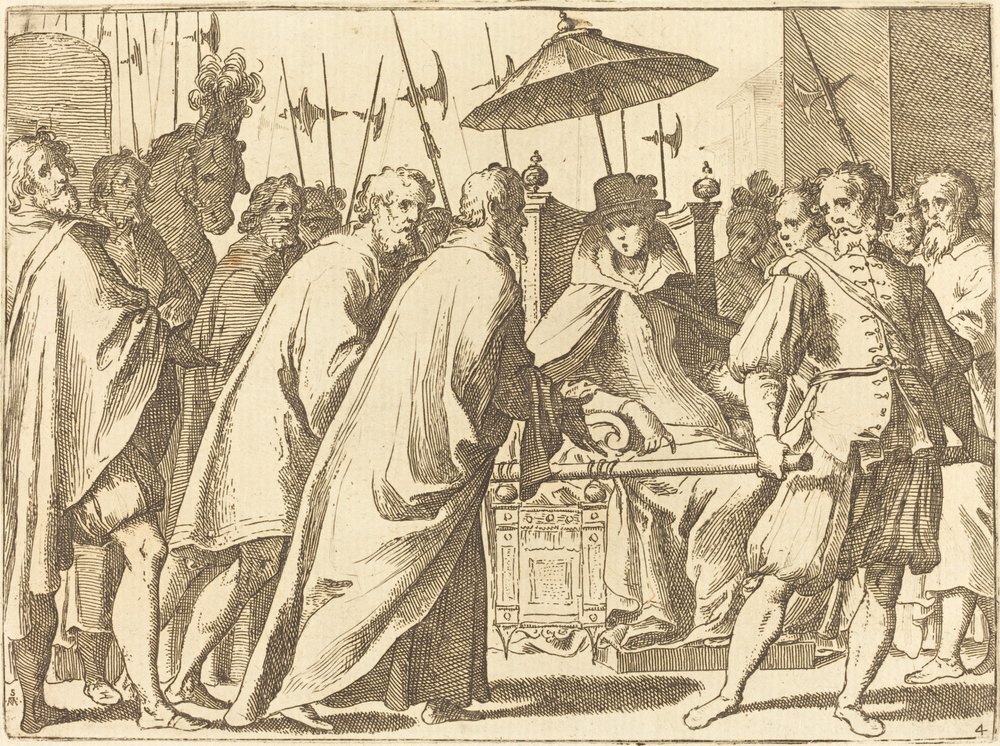 Margaret af Østrig bliver båret i en chaiselong af Raffaello Schiaminossi