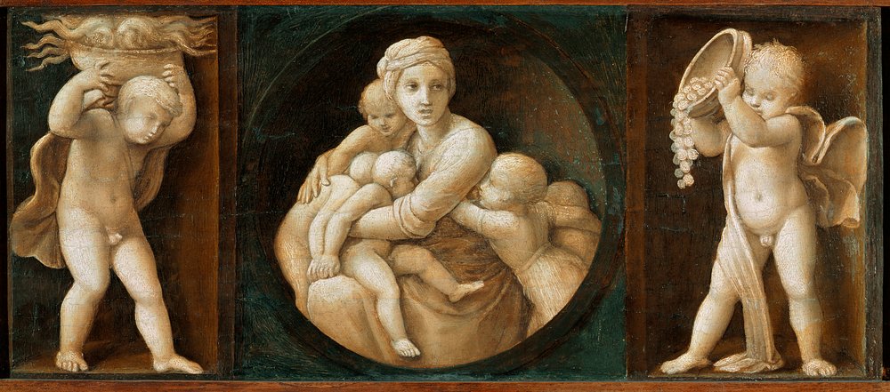 Velgørenhed, predella fra Baglioni-altertavlen af Raphael (1483-1520)