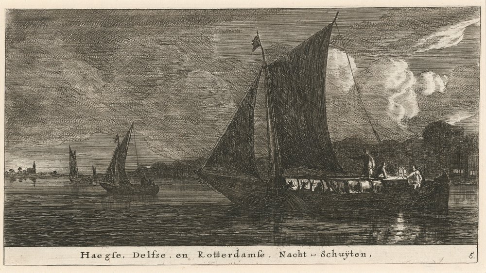 Natbådene til Haag, Delft og Amsterdam af Reinier Nooms, called Zeeman