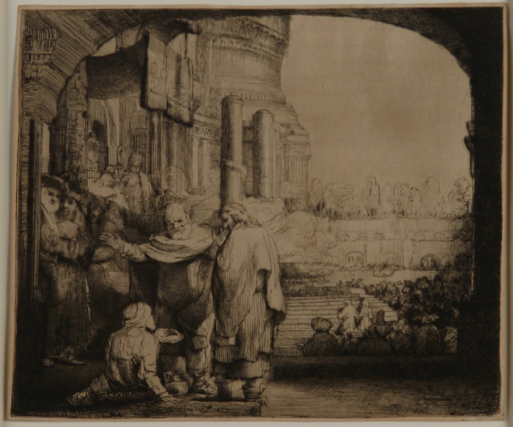Peter og Johannes ved templets port | Rembrandt van Rijn