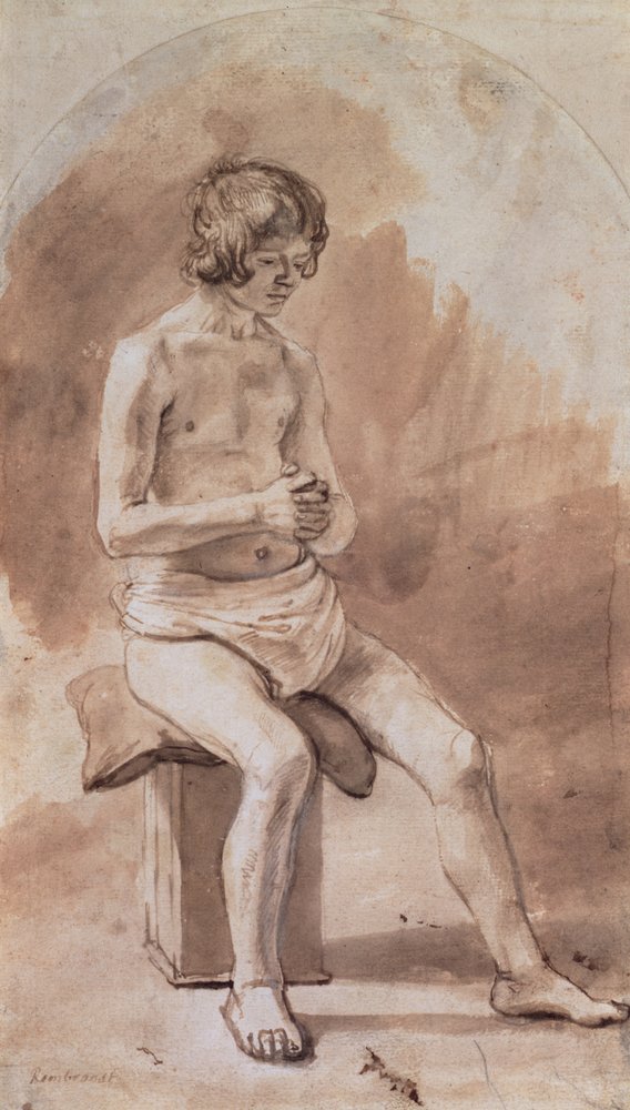 Studie af en nøgen ungdom af Rembrandt van Rijn