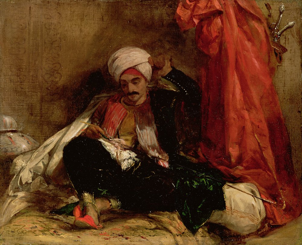 En siddende tyrker, 1826 af Richard Parkes Bonington
