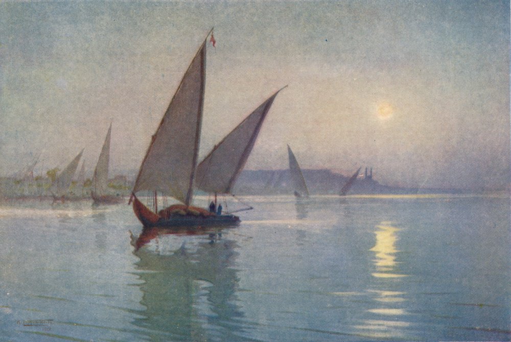 Måneskin på Nilen, nær Kairo, c1880, 1904 af Robert George Talbot Kelly