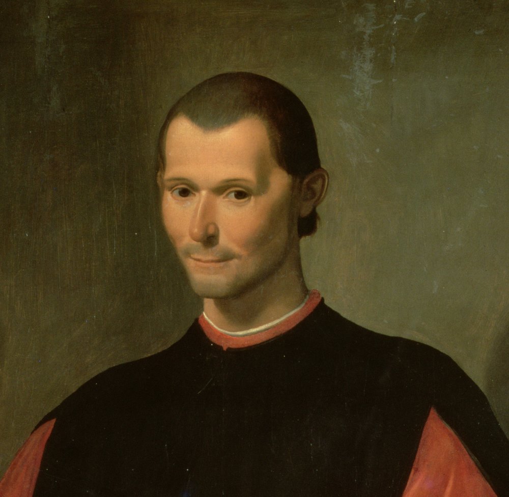 Portræt af Niccolò Machiavelli, 1469-1527, detalje af 62196 af Santi di Tito