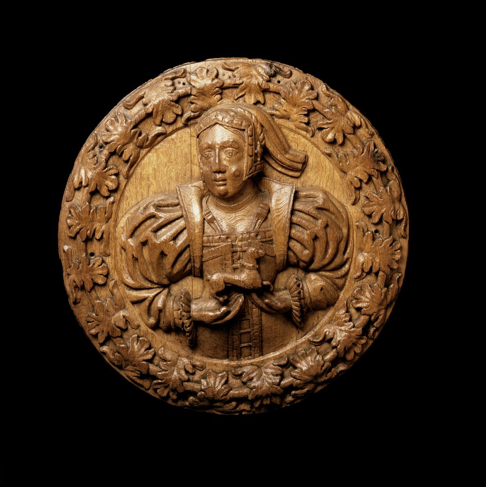 Roundel, menes at repræsentere Margaret Tudor, fra loftet i Kings Presence Chamber i Stirling Castle, 1540 (egetræ) af Scottish School