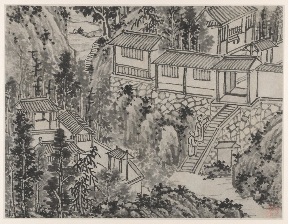 Tolv udsigter over Tiger Hill, Suzhou: The Pine Retreat af Shen Zhou