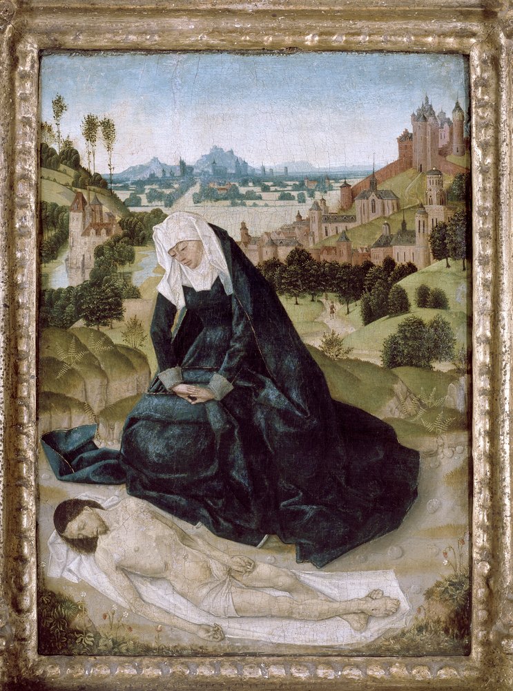 Pietà (tempera på panel) af Simon Marmion