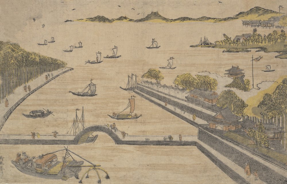 Se w Af Fukagawa, Edo, eller. 1764. , myg. 1764. af Suzuki Harunobu